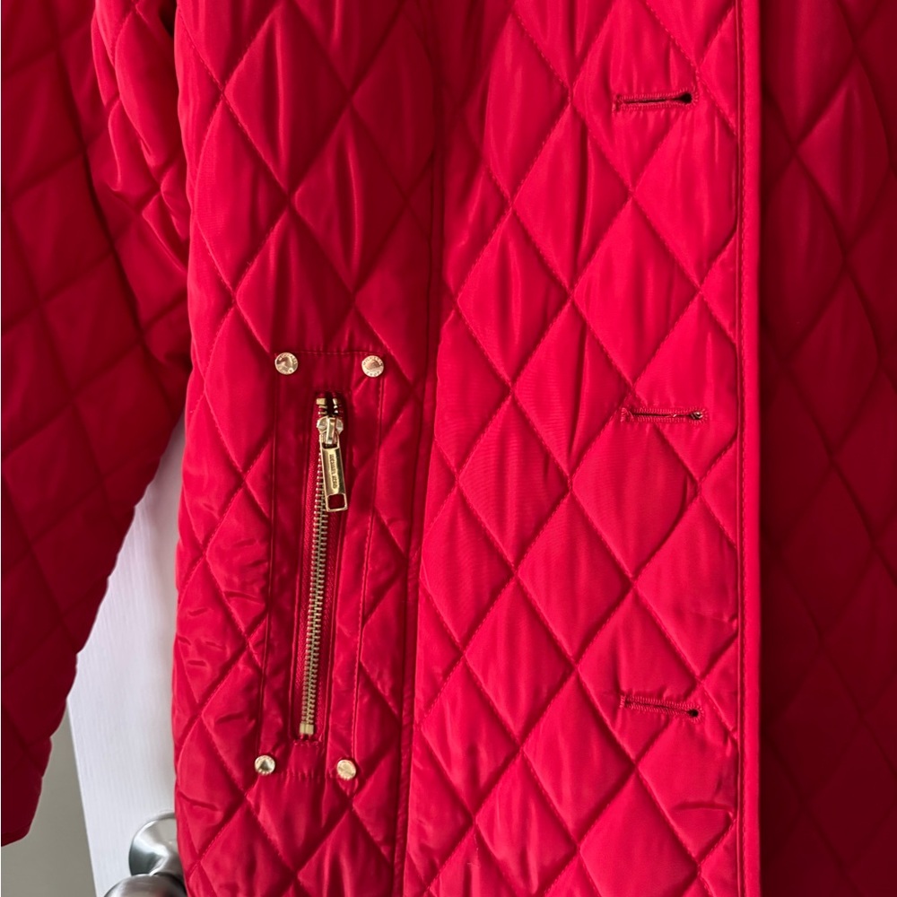 Michael Kors Red Quilted Jacket Medium - Picture 4 of 10